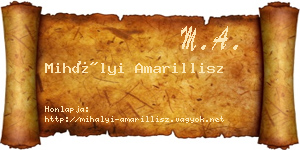 Mihályi Amarillisz névjegykártya